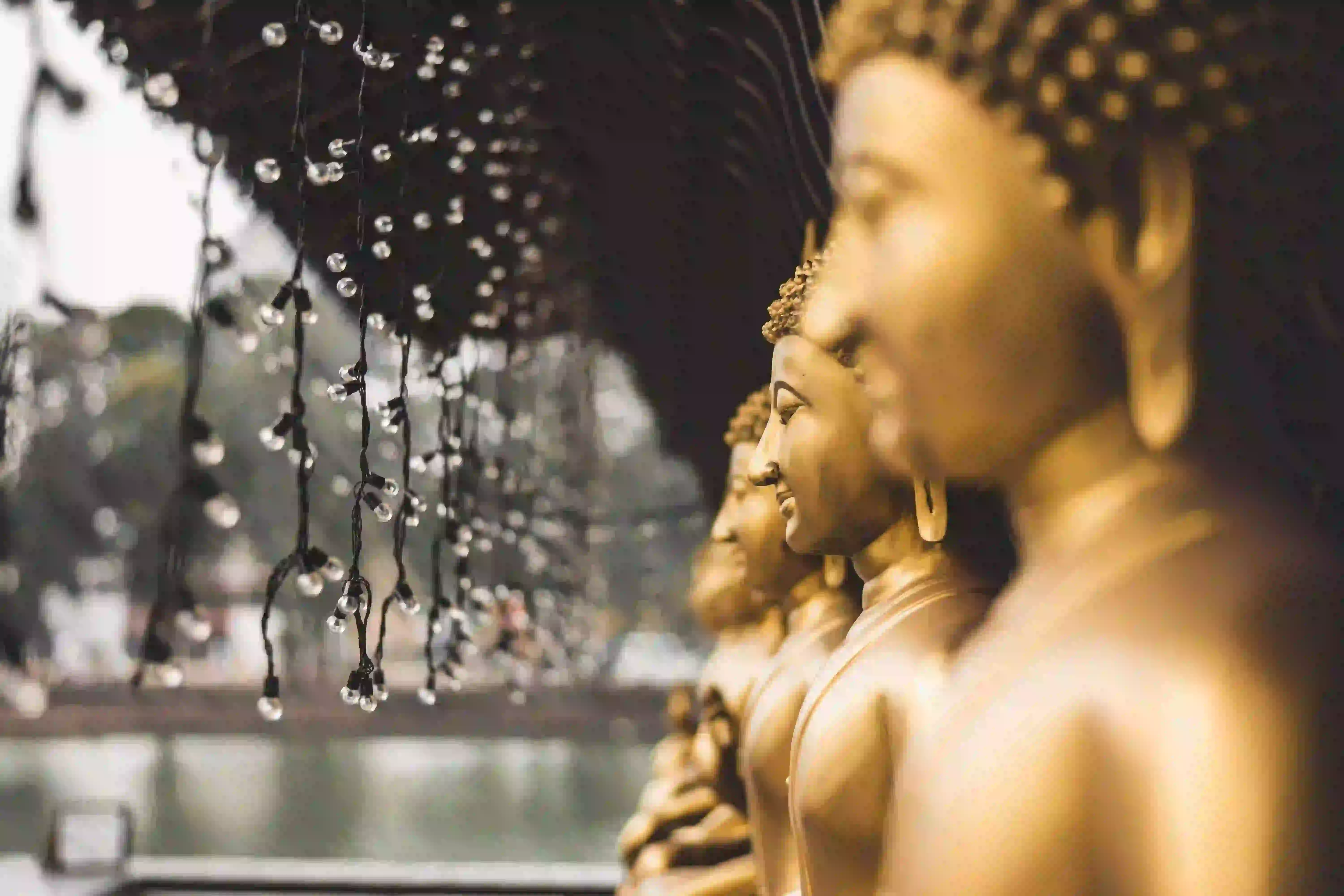 Traditional Buddhist temple pilgrims in Sri Lanka