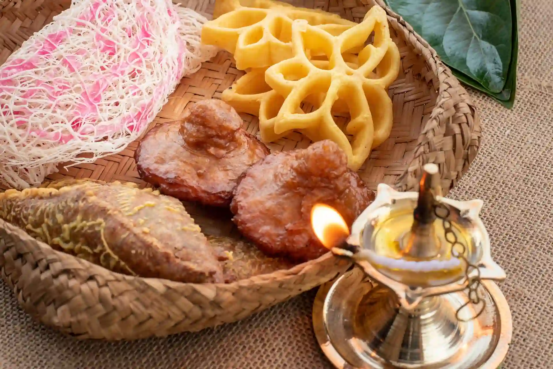 Traditional home cooked family meal in Sri Lanka