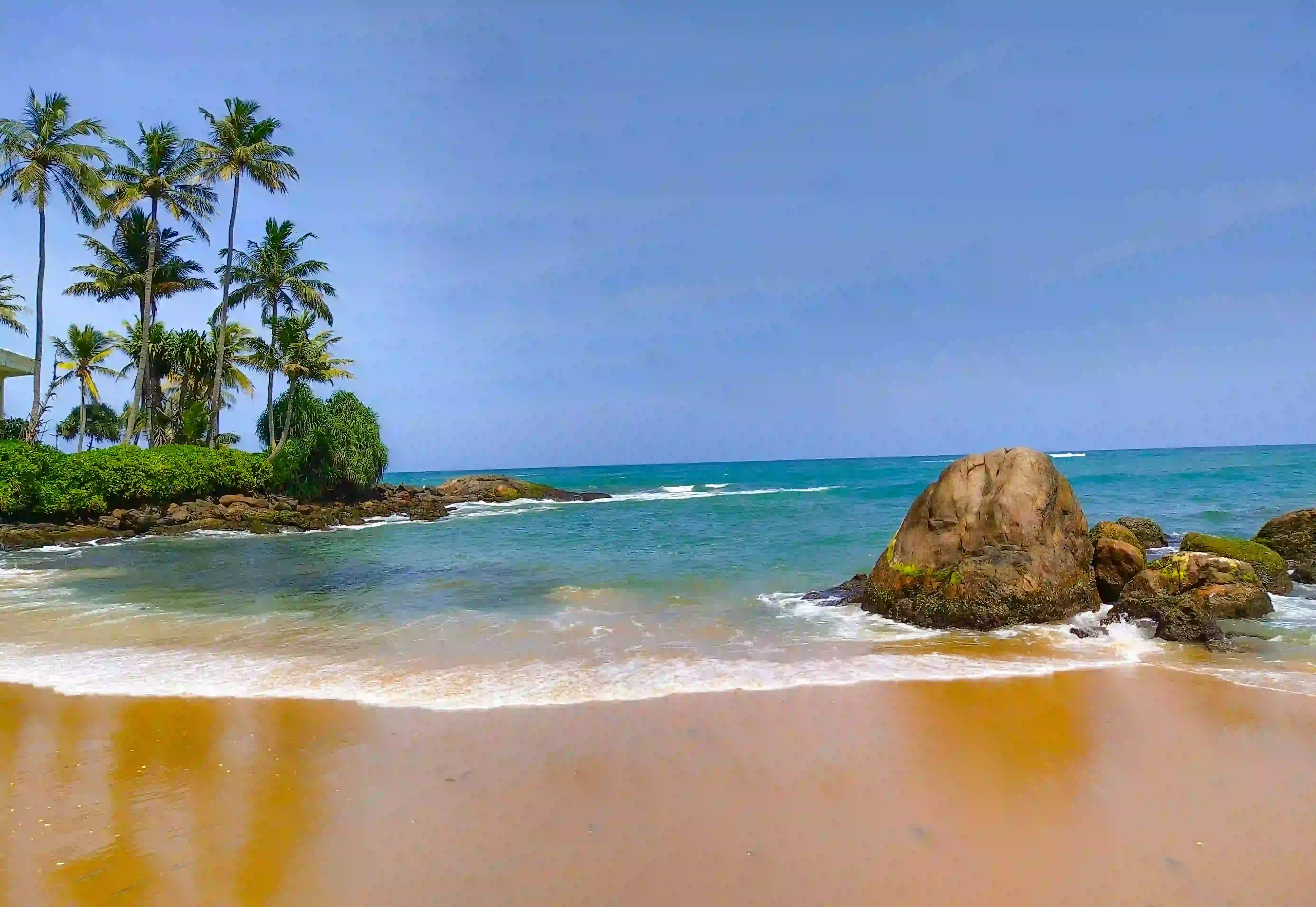 Scenic sunset view over Mount Lavinia beach